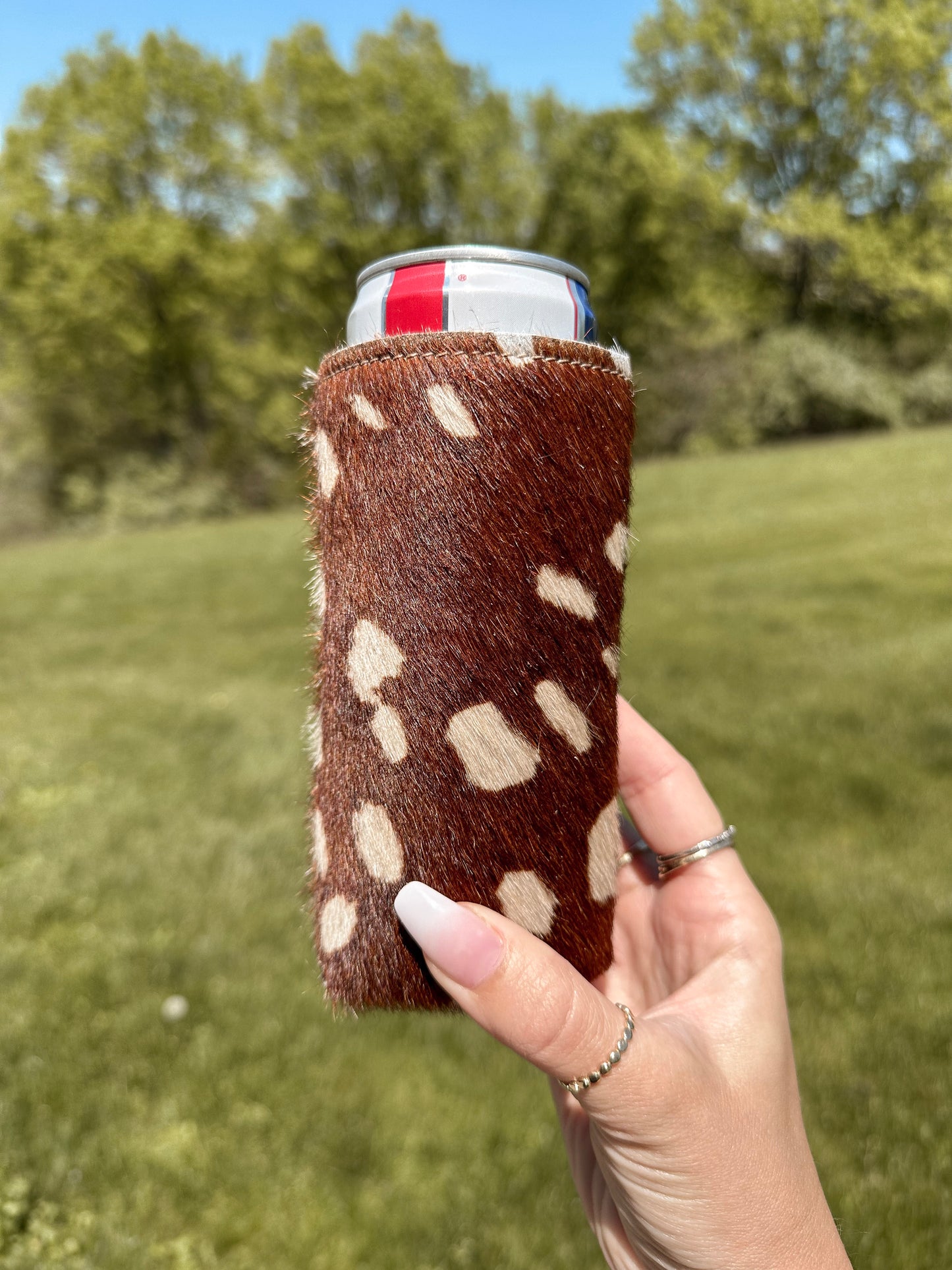 PRE ORDER ONLY  Tall Can Cowhide Koozie