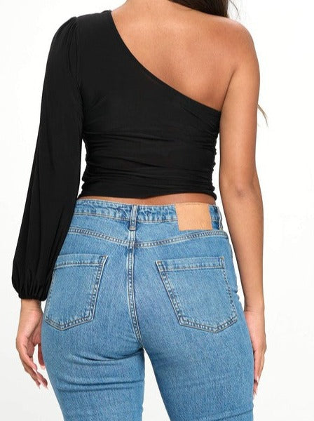 One Shoulder Crop Top