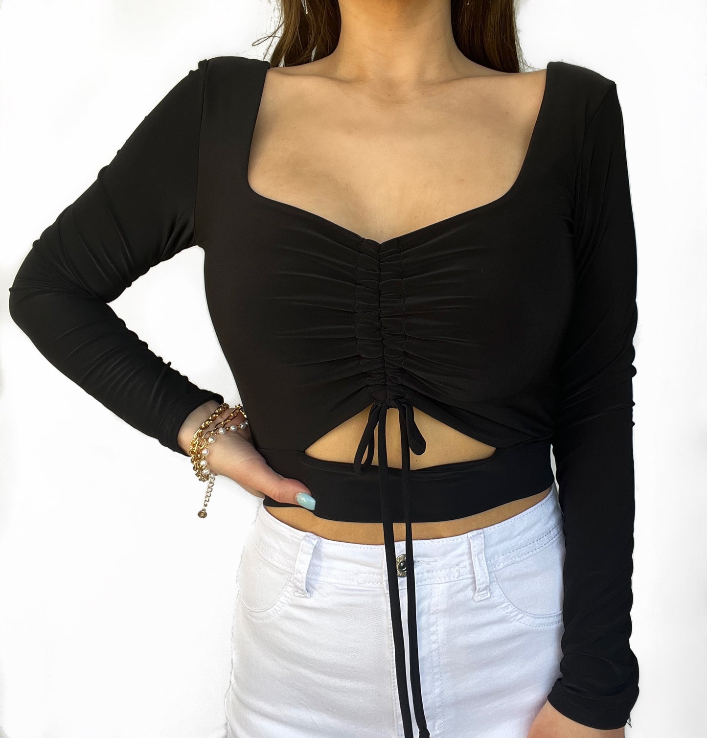 Peek-A-Boo Tie Crop Top