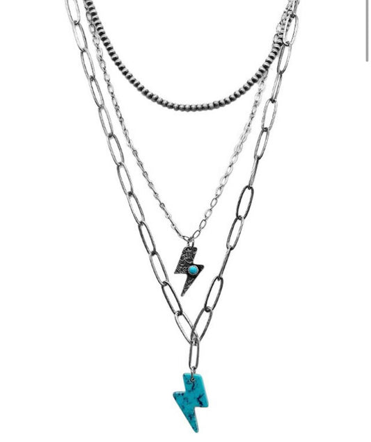 Turquoise Bolt Chain Necklace